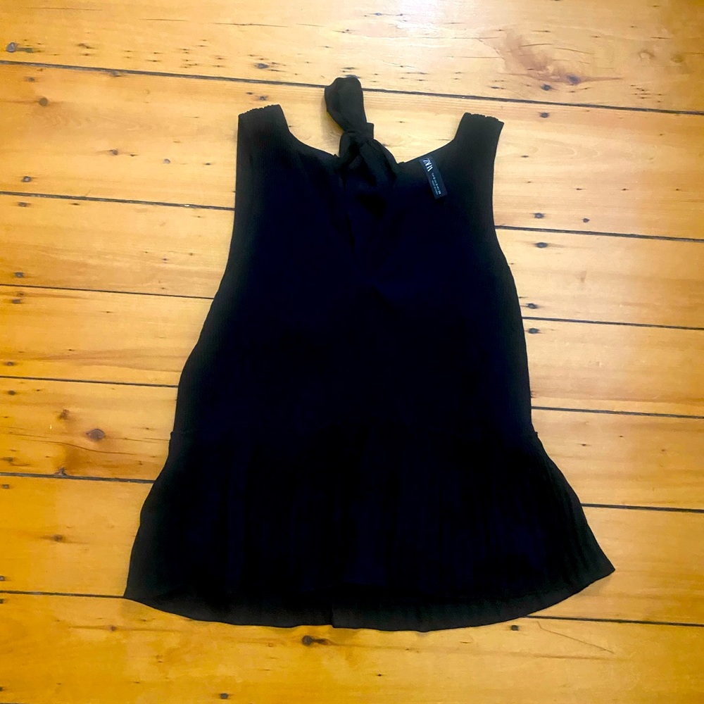 Zara V Neck Tie Chiffon Blouse
